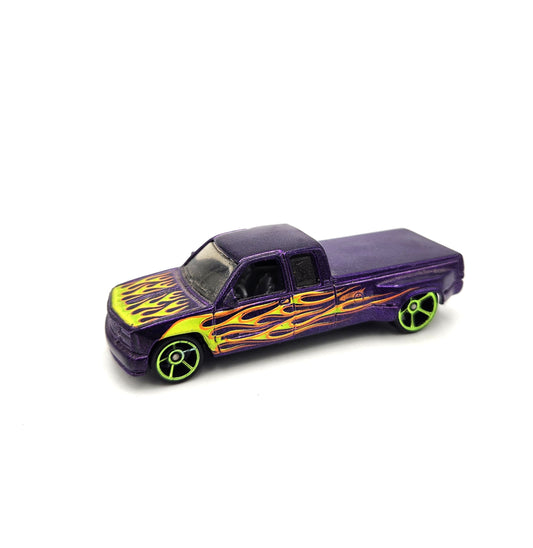 Uncarded - Hot Wheels - Customized C3500 Chevy Ute - Purple / Green Flames