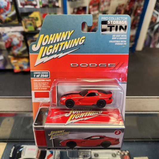 Johnny Lightning - 2023 Collector Tin R2 Vers. A - 2017 Dodge Viper GTC - Adrenaline Red
