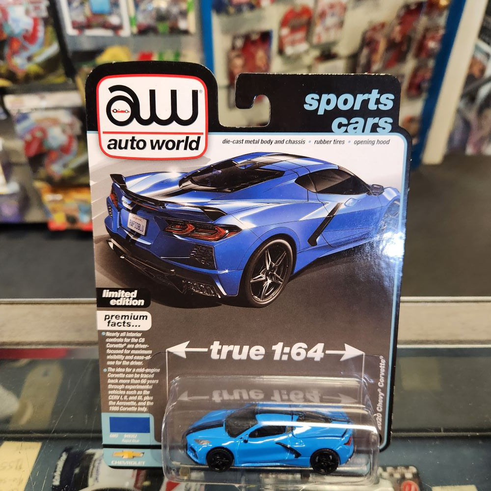 Auto World - 2023 R1 Vers. B Premium Series - 2020 Chevy Corvette - Rapid Blue