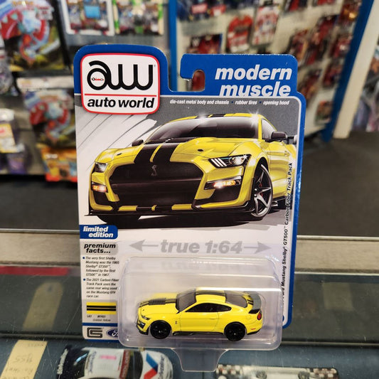Auto World - 2023 R3 Vers. A Premium Series - 2021 Ford Mustang Shelby GT500 - Grabber Yellow