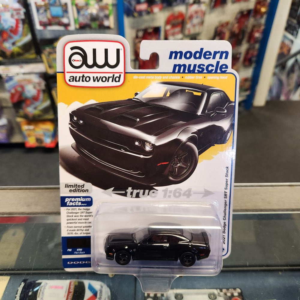 Auto World - 2023 R3 Vers. B Premium Series - 2021 Dodge Challenger SRT Super Stock - Pitch Black