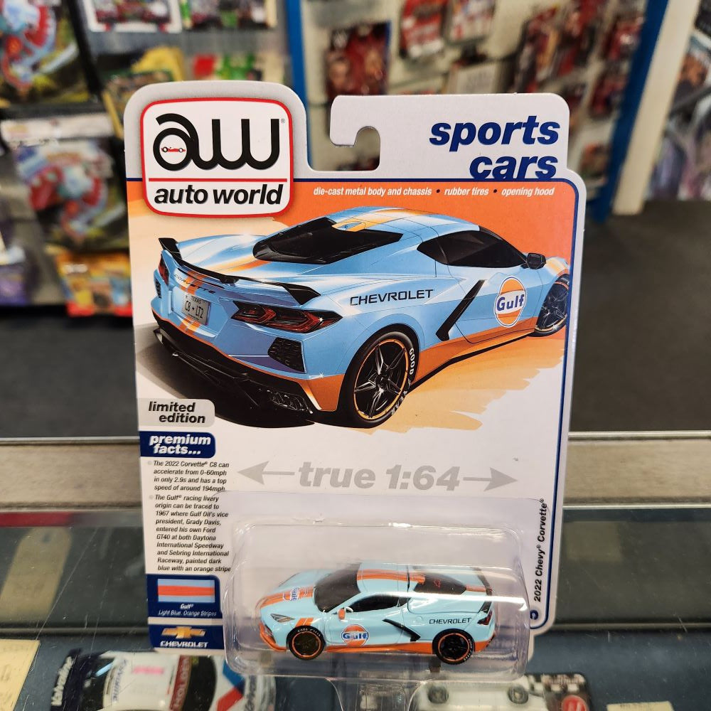 Auto World - 2023 R3 Vers. B Premium Series - 2022 Chevy Corvette - Gulf Livery