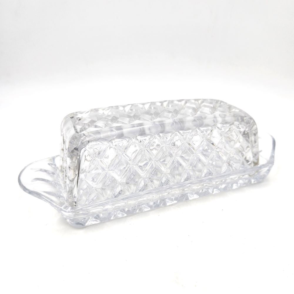 Rectangular Glass Butter Dish - 22cm