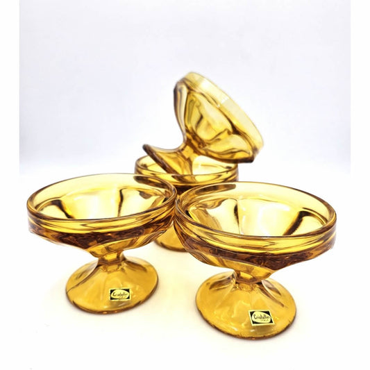 Chistallin Italy Amber Glass Sweet Dishes - Set of 4