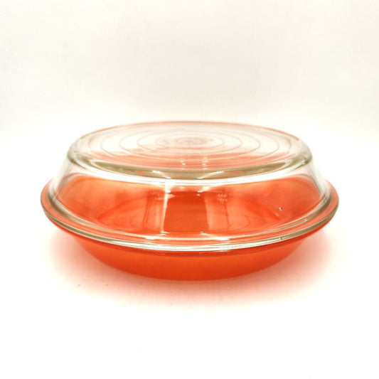 Pyrex / Agee - Orange Pie Plate with Lid - 21cm