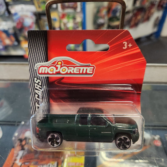 Majorette - Street Cars - Chevrolet Silverado (Dark Green) - Short Card