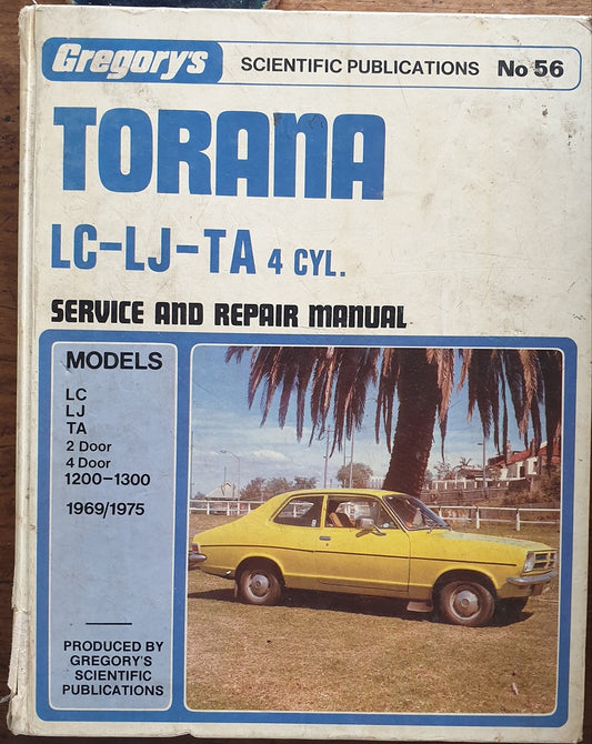 Gregorys Torana Service and Repair Manual No. 56