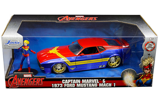 Captain Marvel - 1973 Ford Mustang Mach 1 1:24 Scale Diecast Car