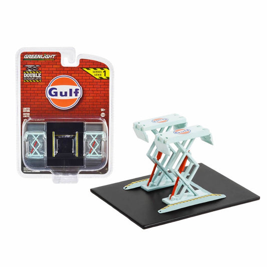 Greenlight - Auto Body Shop Double Scissor Lift Series 1- Gulf Oil