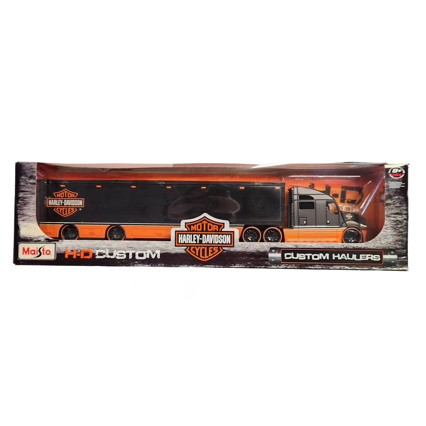 Maisto - 'Harley Davidson' Custom Haulers (Black/Orange Cab)