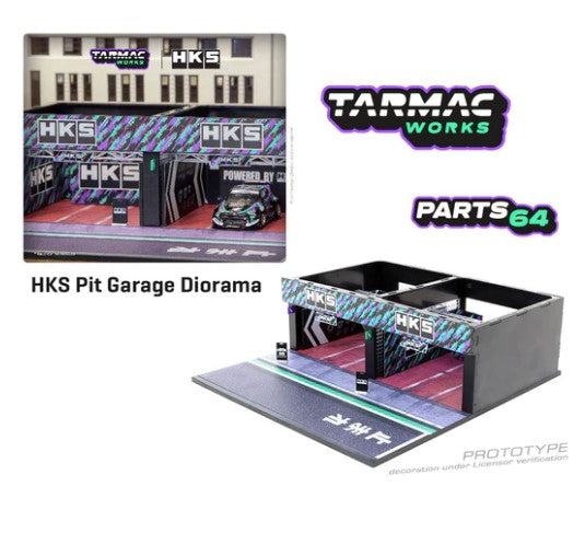 Tarmac Works - HKS Pit Garage Diorama For Diecast Scale Model Car