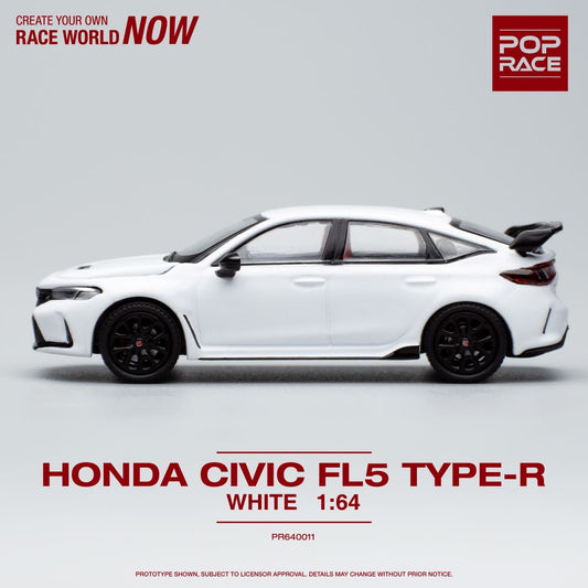 Pop Race - Honda Civic FL5 Type-R White - 1:64 Scale