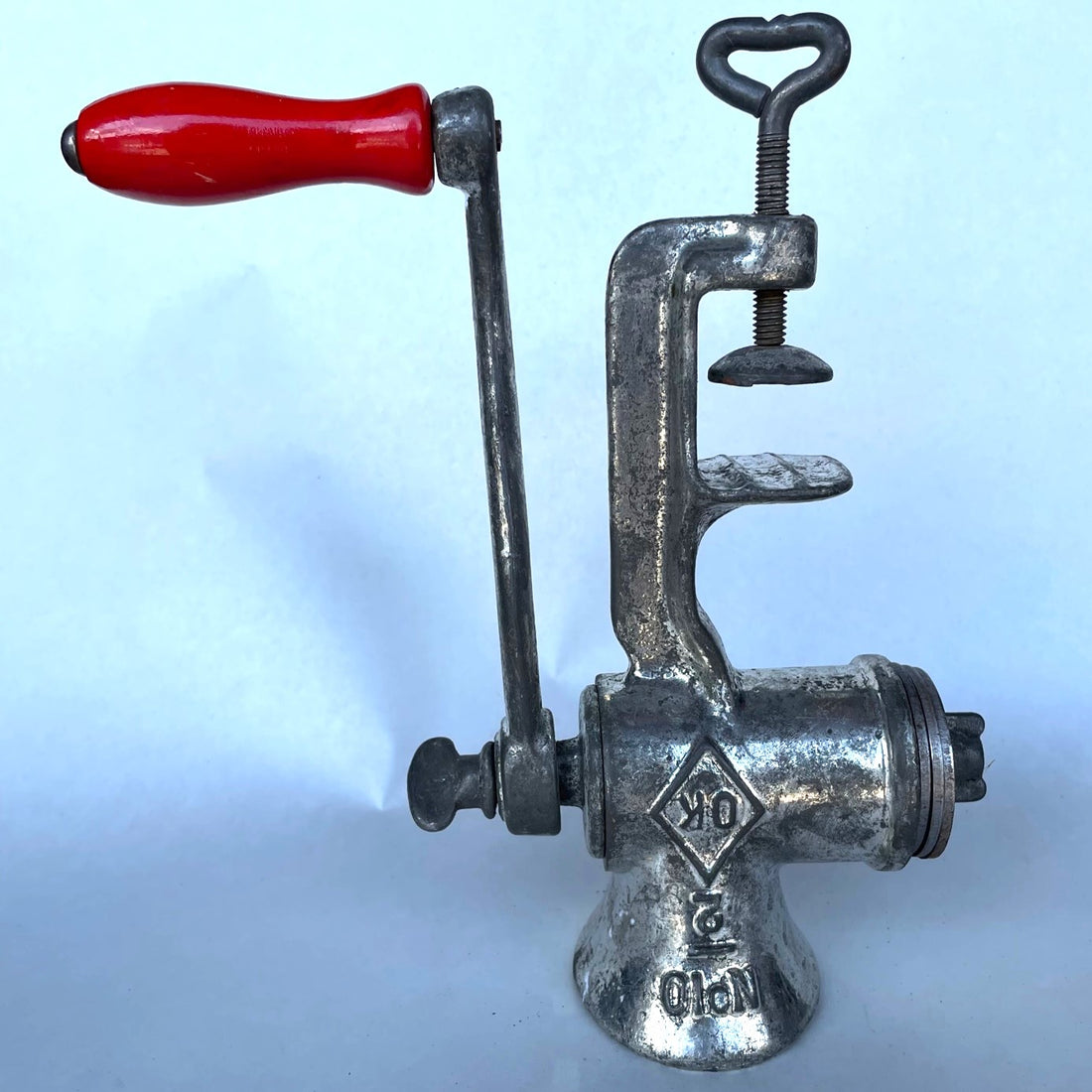 Vintage Mincer with Red Wooden Handle Relove Oxley Vintage, Vinyl