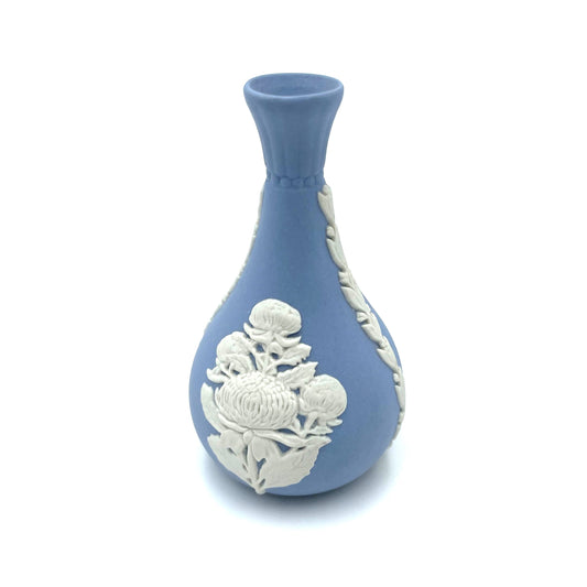 Wedgwood Blue Jasperware Miniature Vase - 7.5cm