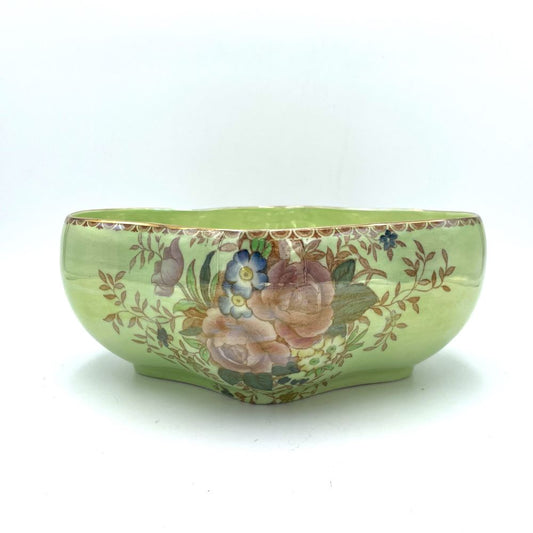 Maling 'Rosalind' Green Lustre Posie Oval Bowl - 24cm