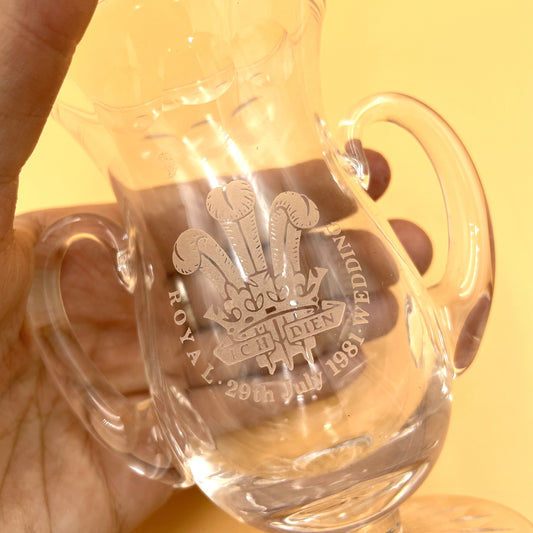 Rare Stuart Crystal Charles and Diana 1981 Wedding Posey Vase - 12cm