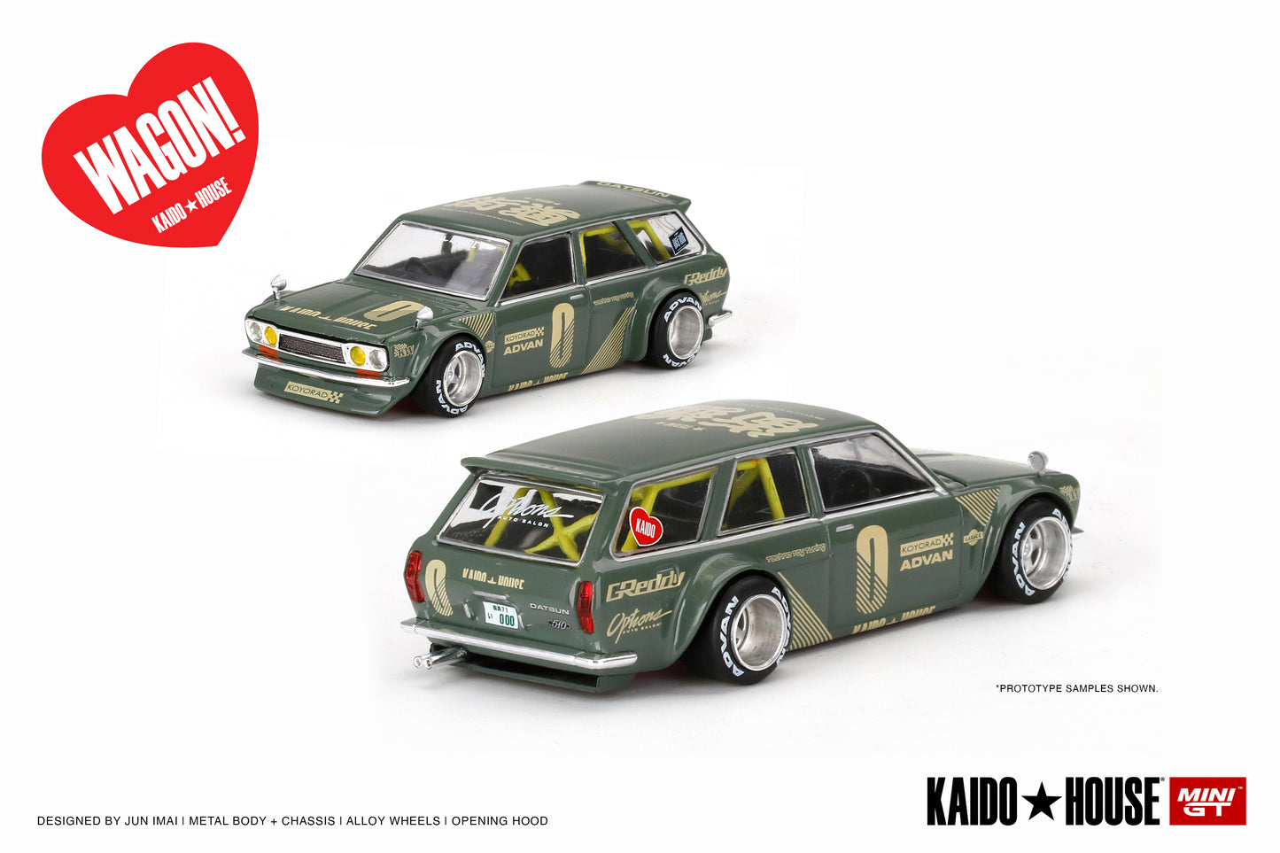 MiniGT - KAIDO House Datsun 510 Wagon Green - 1:64 Scale