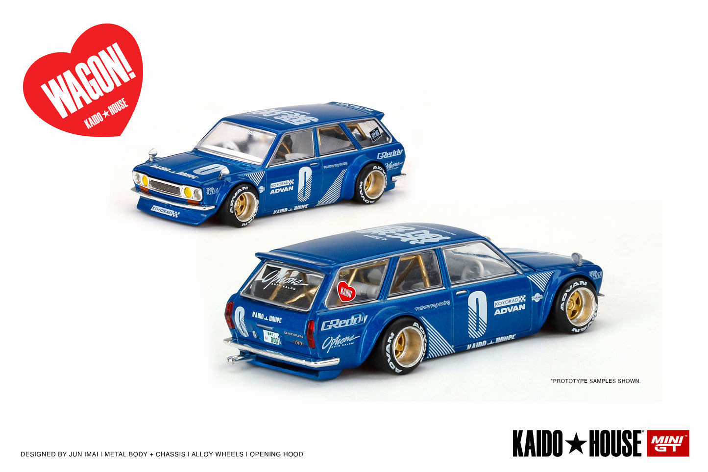 MiniGT - KAIDO House Datsun 510 Wagon Blue - 1:64 Scale