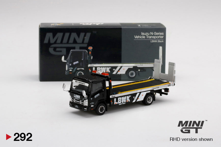 MiniGT - Isuzu N-Series Vehicle Transporter LBWK Black - 1:64 Scale