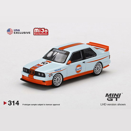 MiniGT - BMW M3 E30 Gulf - LHD / USA Blister Packaging MJ Exclusive