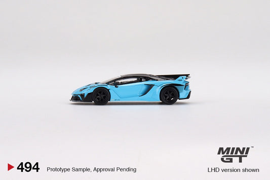 MiniGT - Lamborghini LB-Silhouette WORKS Aventador GT EVO Baby Blue