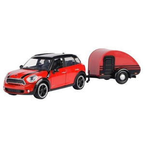 Motormax Mini Cooper S w/Trailer  (Red/Black) 1:24 Scale