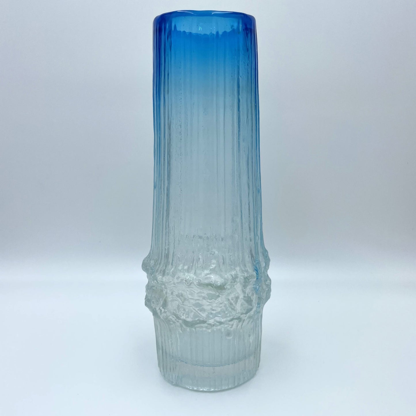 Large Gradient Blue Japanese Bark Vase - 27cm