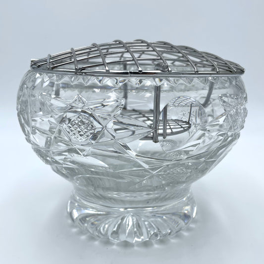 Cut Crystal Rose Bowl Vase - 12cm