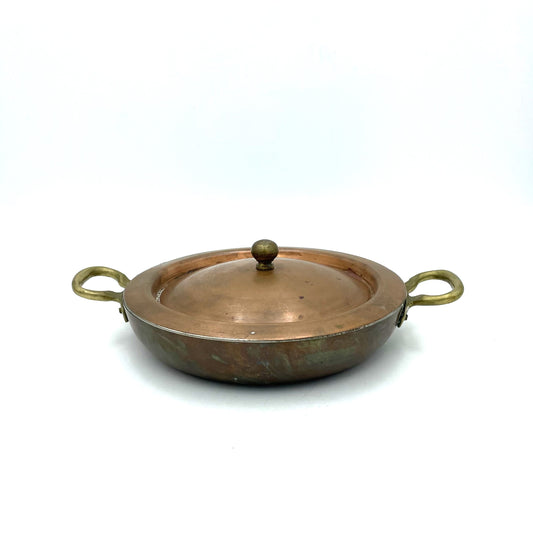 Shallow Copper Plated Pot/Fry Pan - 26cm