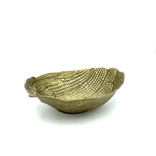 Vintage Heavy Italian Brass Corn Bowl - 25cm