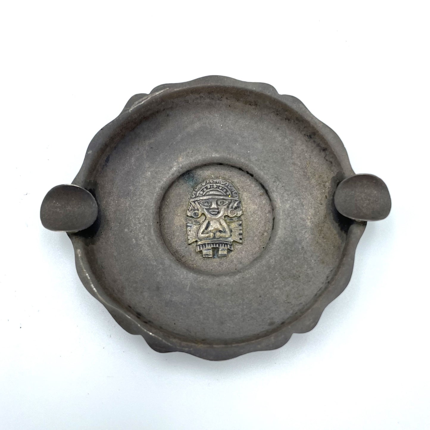 Antique Sterling Silver Peruvian Ashtray - 8cm
