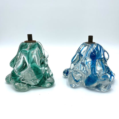 Art Glass Lamp Base Pair - 9cm