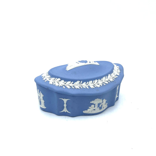 Blue Wedgwood Jasperware Trinket Box - 12cm