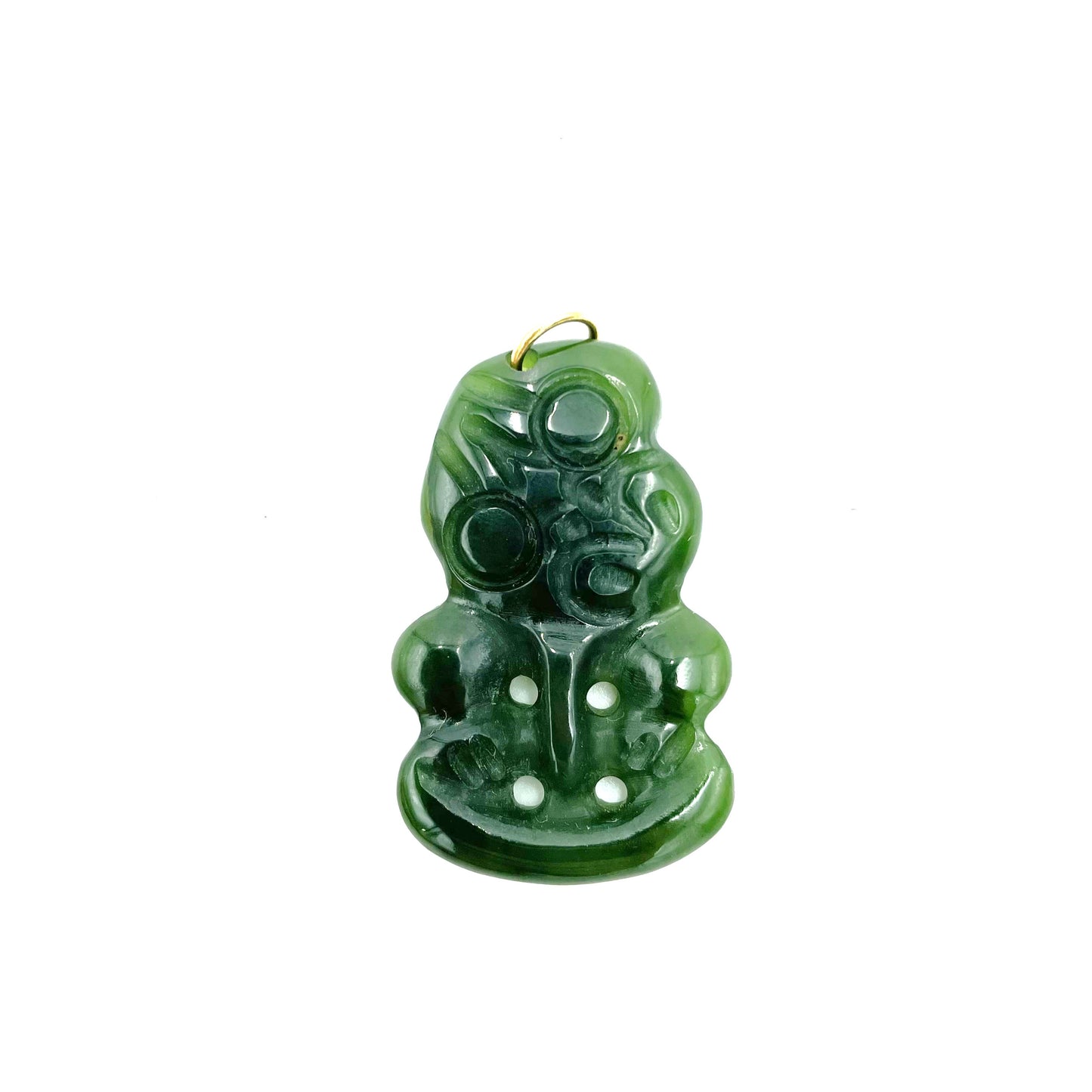Vintage Jade Tiki Pendant - 4cm