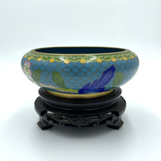 Large Cloisonne Bowl on Stand - 10cm