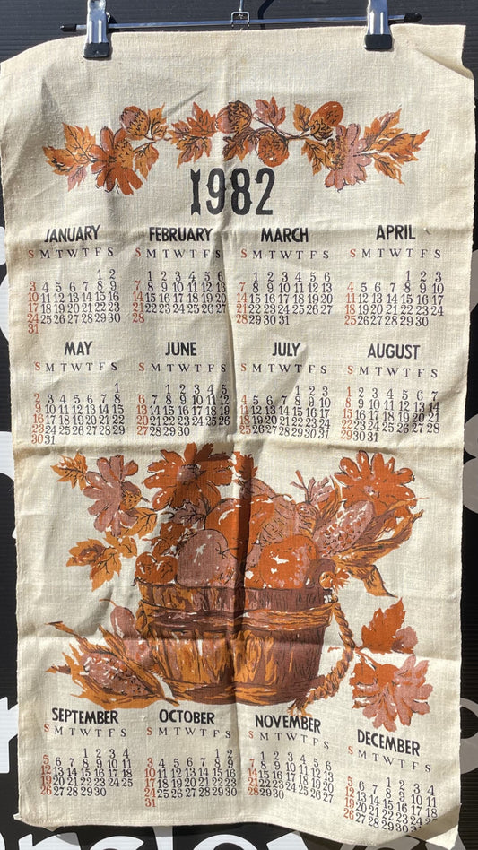 Australia 1982 Calender Tea Towel