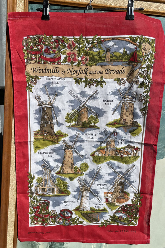 Windmills of Norfolk and the Broads Tea Towel