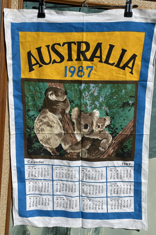 Australia 1987 Calender Tea Towel