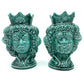 Green Sicilian Head Vases - 20cm