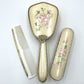 Embroidered Floral Hairbrush, Clothes Brush and Comb