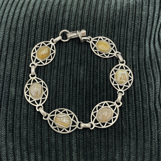 Silver Agate Bracelet - 19cm