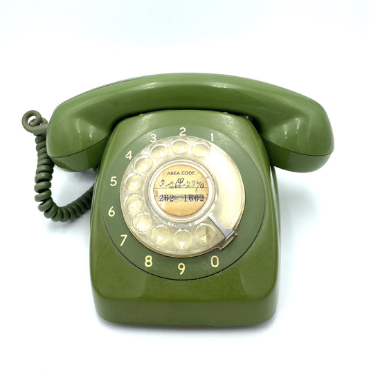 Vintage Fern Green 801 Rotary Dial Colour Phone