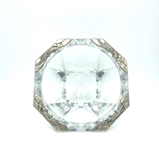 Orrefors Crystal & Sterling Silver Bowl for Holden 1998 Statement Anniversary Edition Car - 21cm