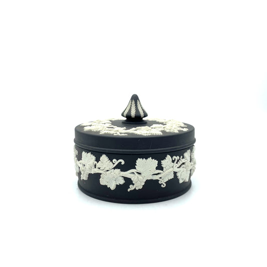 Black Jasperware Wedgwood Large Trinket Box - 12cm