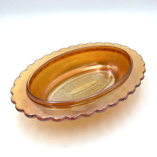 Carnival Glass Oval Dish - 19cm