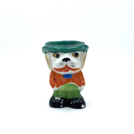 Vintage Dressed Dog Egg Cup - 7cm