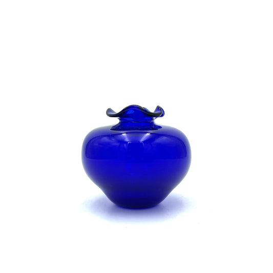 Blue Stephen Morris Art Glass Vase - 8cm