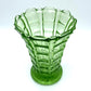 Art Deco Green Depression Glass Vase - 17cm