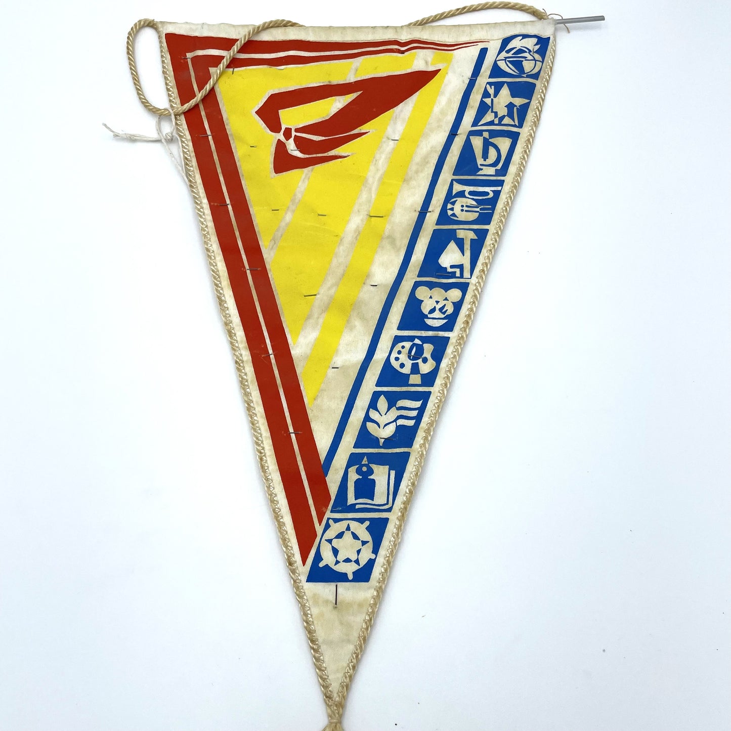 1980 Moscow Olympic Badges on Flag