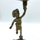 Italian Brass Cherub Candle Holder Pair - 25cm